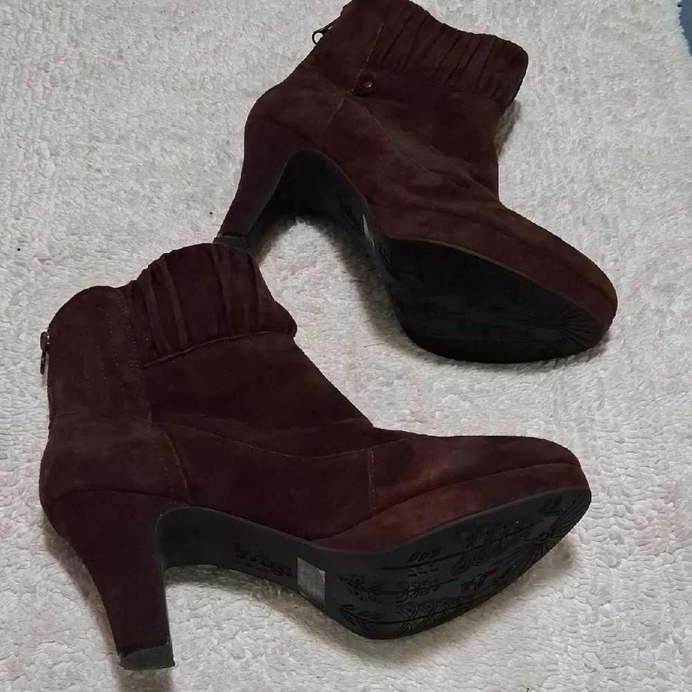 Indigo Dark Brown Heeled Boots - Picture 2 of 8
